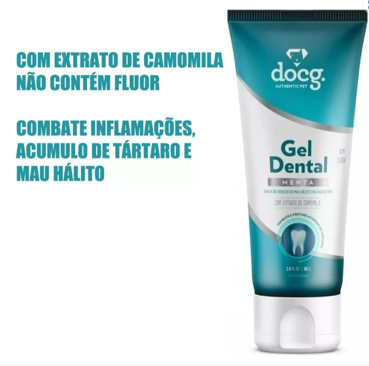 Gel Dental Docg para Pets - Sabor Menta com Extrato de Camomila